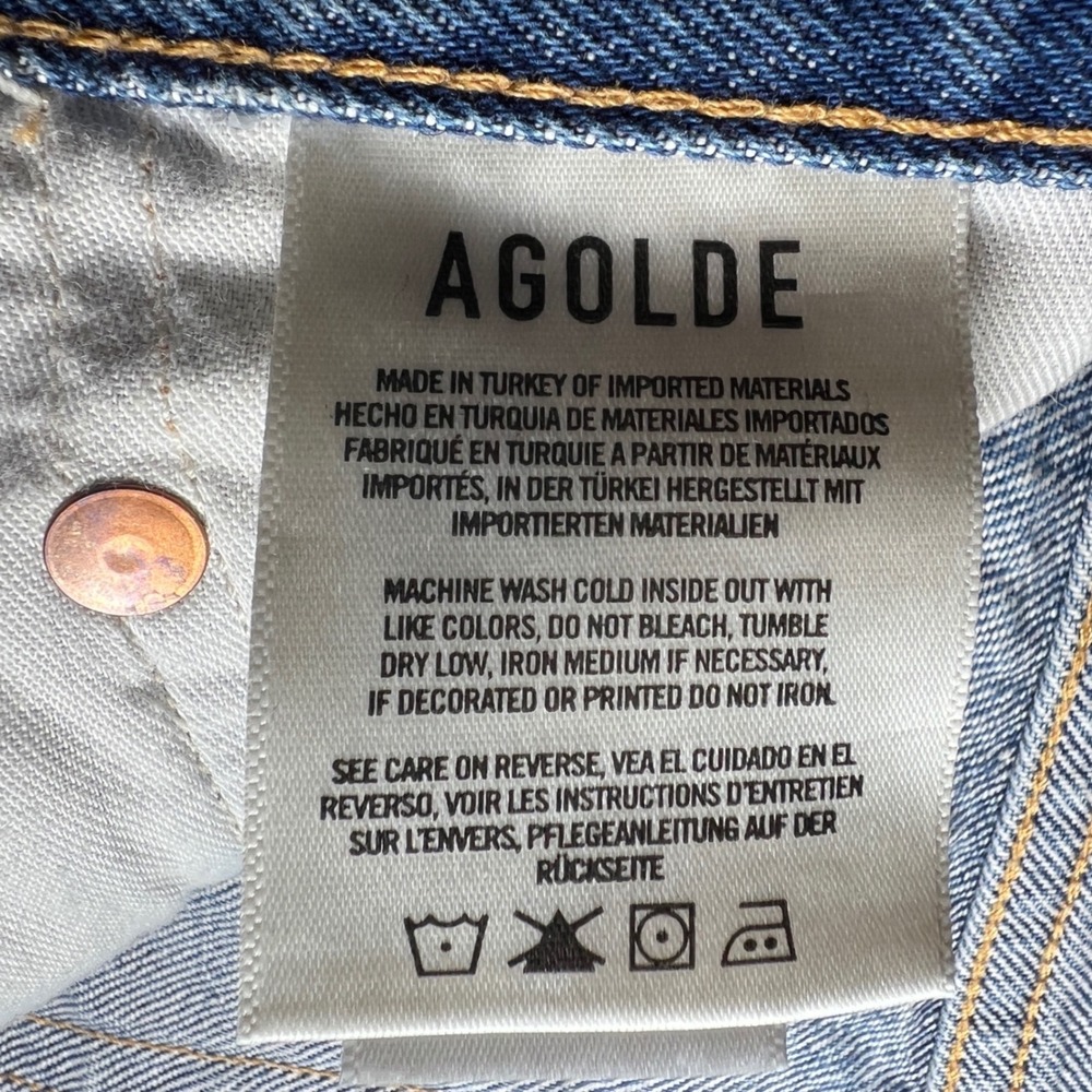 Agolde Parker Vintage Cutoff Denim Shorts in Clutch Medium Wash, Women's Size 26 - Picture 7 of 11